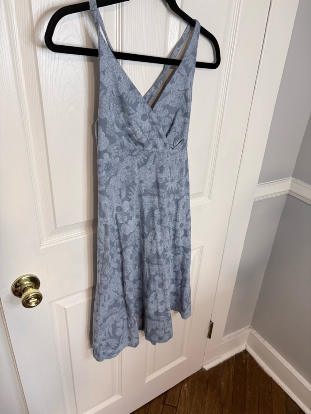 Patagonia Amber Dawn Dress Small Blue Floral Strappy Back Outdoor Casual - Picture 4 of 11